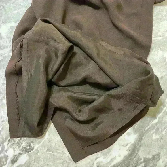 Vintage Spenser Jeremy Midi Dress Brown Solid Size 6 100 %  Polyester - Picture 6 of 8